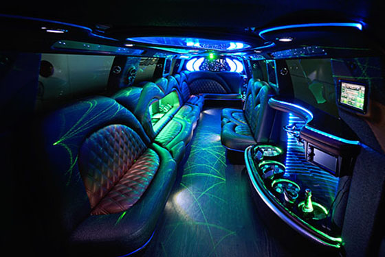 colorful limo interior